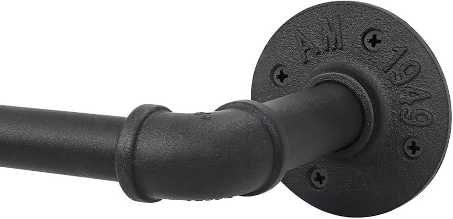 ASHLEYRIVER Industrial Pipe Curtain Rod,Black Curtain Rods,Heavy Duty Curtain Rods，Outdoor Curt... | Amazon (US)