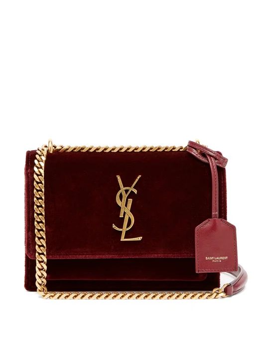 Sunset small velvet cross-body bag | Saint Laurent | Matches (US)