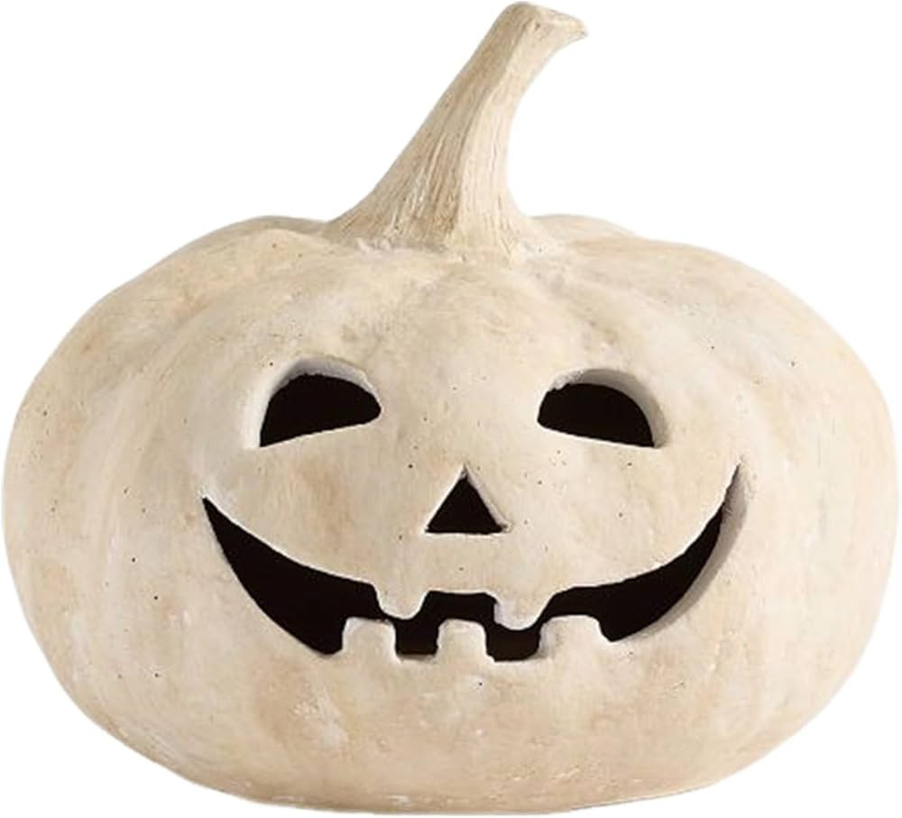 Fall Decor - Halloween Decorations - Handmade Terracotta Pumpkin Jack O' Lantern Outdoor Indoor -... | Amazon (US)