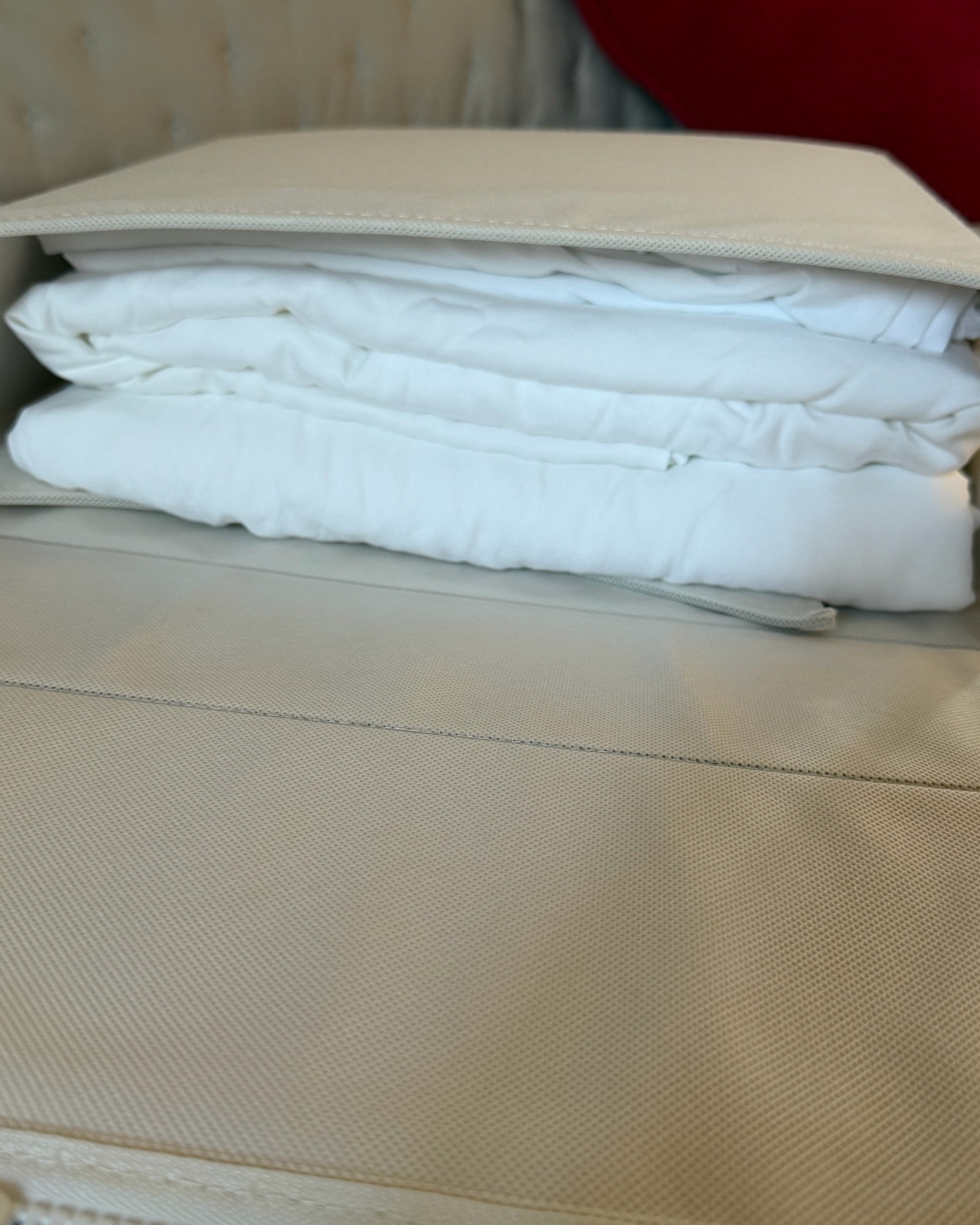 One of my favorite organizing rules:
Make putting things away easier than avoiding it.

I started using these to keep sheet sets together and make laundry day less annoying.

This tiny home organization system makes linen closet organization easier and removes a surprising amount of friction.

Future Me appreciates opening the closet and knowing exactly where everything goes.
 

 #LTKdayinmylife #LTKOver40 #LTKHome