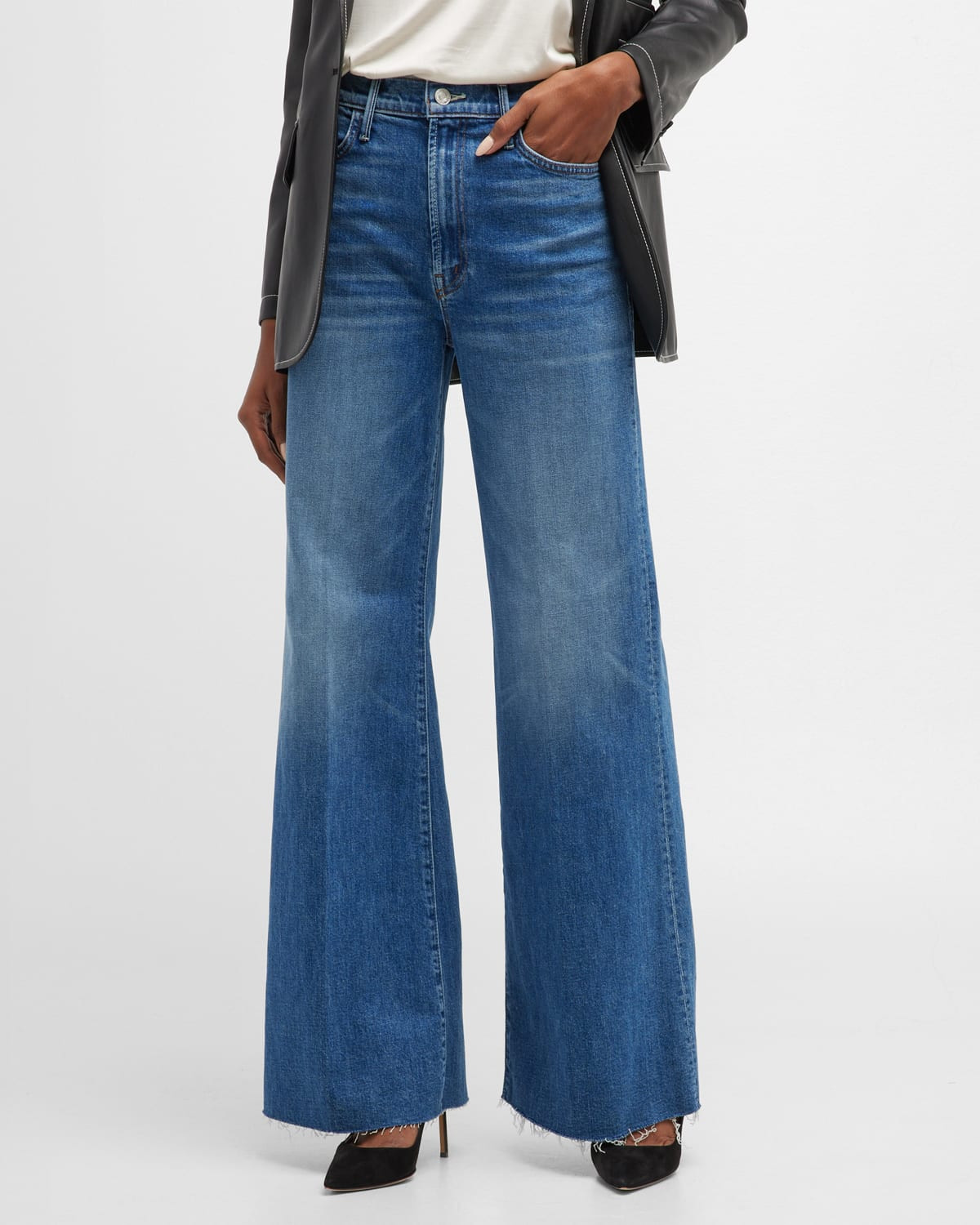 The Hustler Roller Heel Fray Jeans | Neiman Marcus