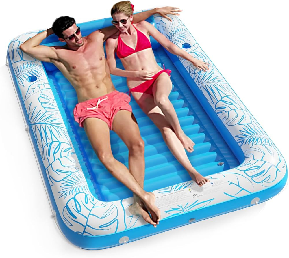 Inflatable Tanning Pool Lounger Float - Jasonwell 4 in 1 Sun Tan Tub Sunbathing Pool Lounge Raft ... | Amazon (US)