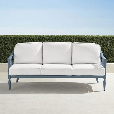 Avery Sofa with Cushions in Moonlight Blue Finish | Frontgate