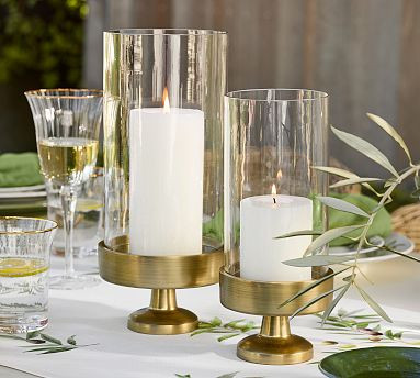 Monique Lhuillier Salerno Hurricane Candle Holder | Pottery Barn (US)