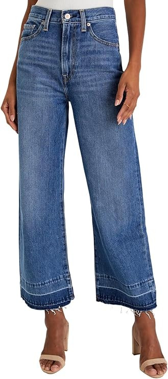 Astylish Womens High Waisted Cropped Jeans Wide Leg Stretchy Baggy Denim Pants | Amazon (US)