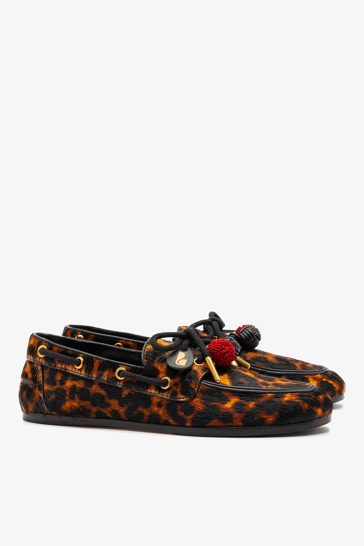 Cyprus Boat Shoe In Leopard Print Calf Hair Leather | Larroude