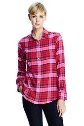 Women's Tall Flannel Shirt-Gala Red Plaid | Lands' End (US)