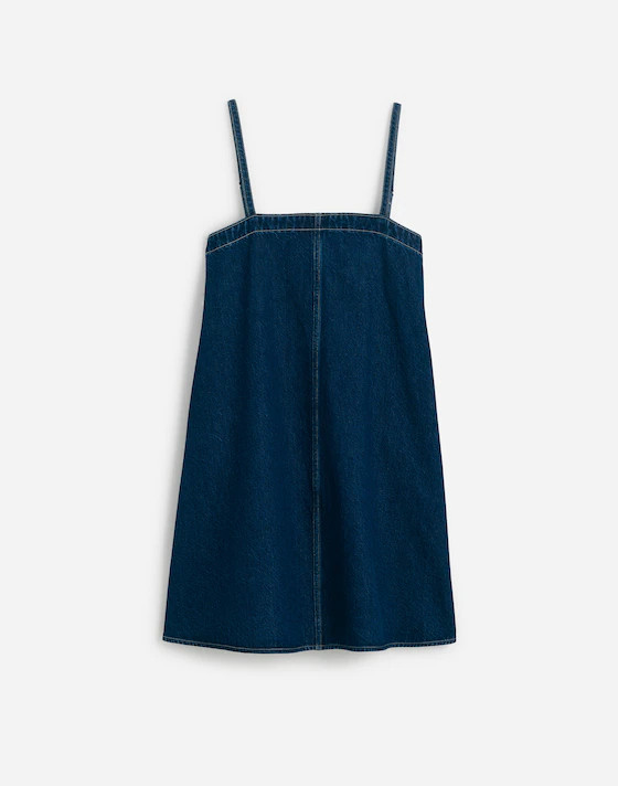Denim A-Line Mini Dress in Bright Rinse Wash | Madewell