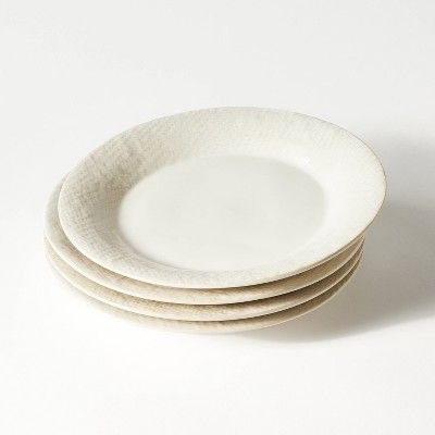 4pc Stoneware Dinner Plate Set Cream - Threshold™ designed with Studio McGee | Target
