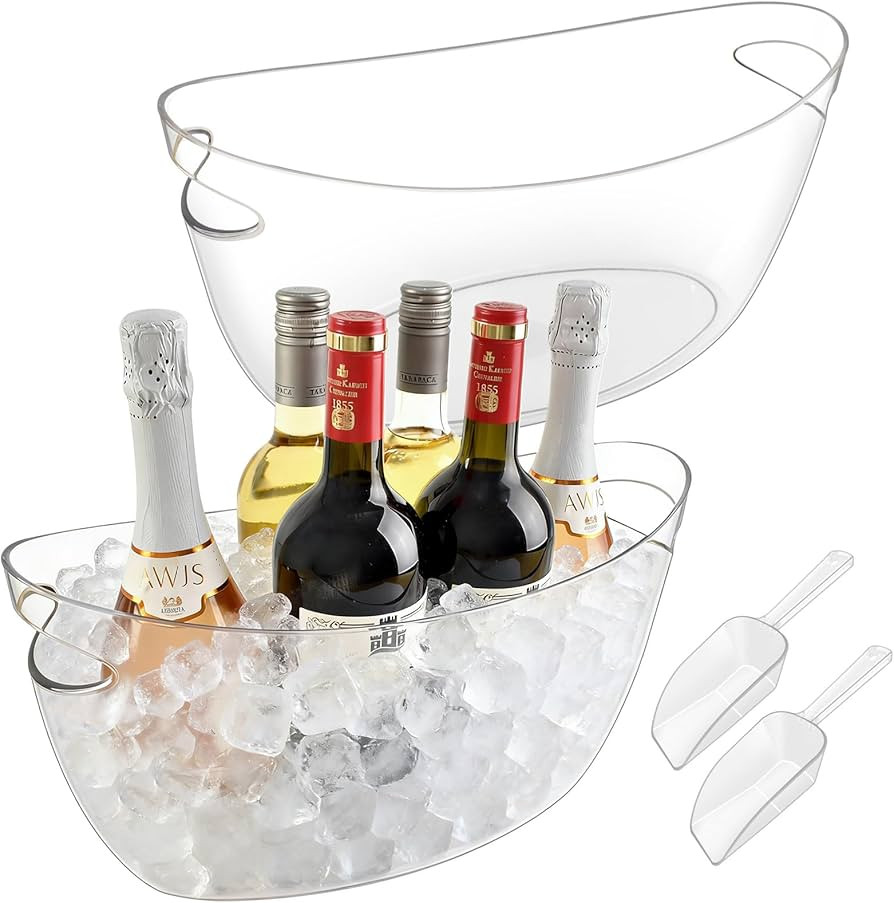 7.5L Ice Buckets for Parties 2 Pcs, Upgraded Thickened Acrylic Ice Bucket Set with 2 Scoops,Large... | Amazon (US)