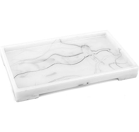 roomfitters Marble Print Vanity Tray, Best Bathroom Catchall Tray for Jewelry Perfume, Upgraded V... | Amazon (US)