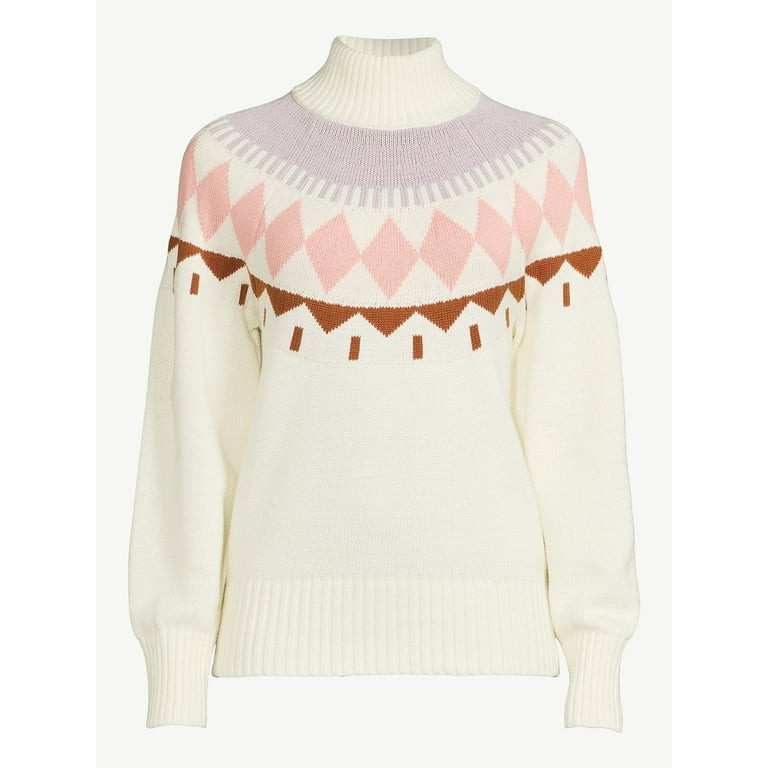 Free Assembly Women's Fair Isle Sweater, Midweight - Walmart.com | Walmart (US)