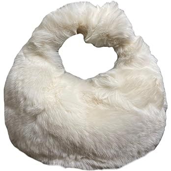 XPONNI Fuzzy Dumpling Bag, Cute Fluffy Bags Y2k, Cute Mini Handbags, Faux Fur Bag with Zipper, So... | Amazon (US)