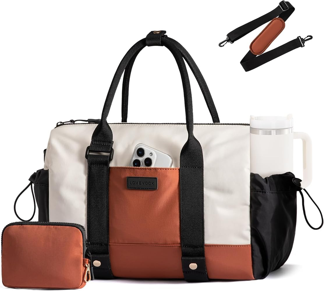 LOVEVOOK Small Gym Bag for Women with Yoga mat Holder, Mini Duffle Bag for Travel with Wet Pocket... | Amazon (US)