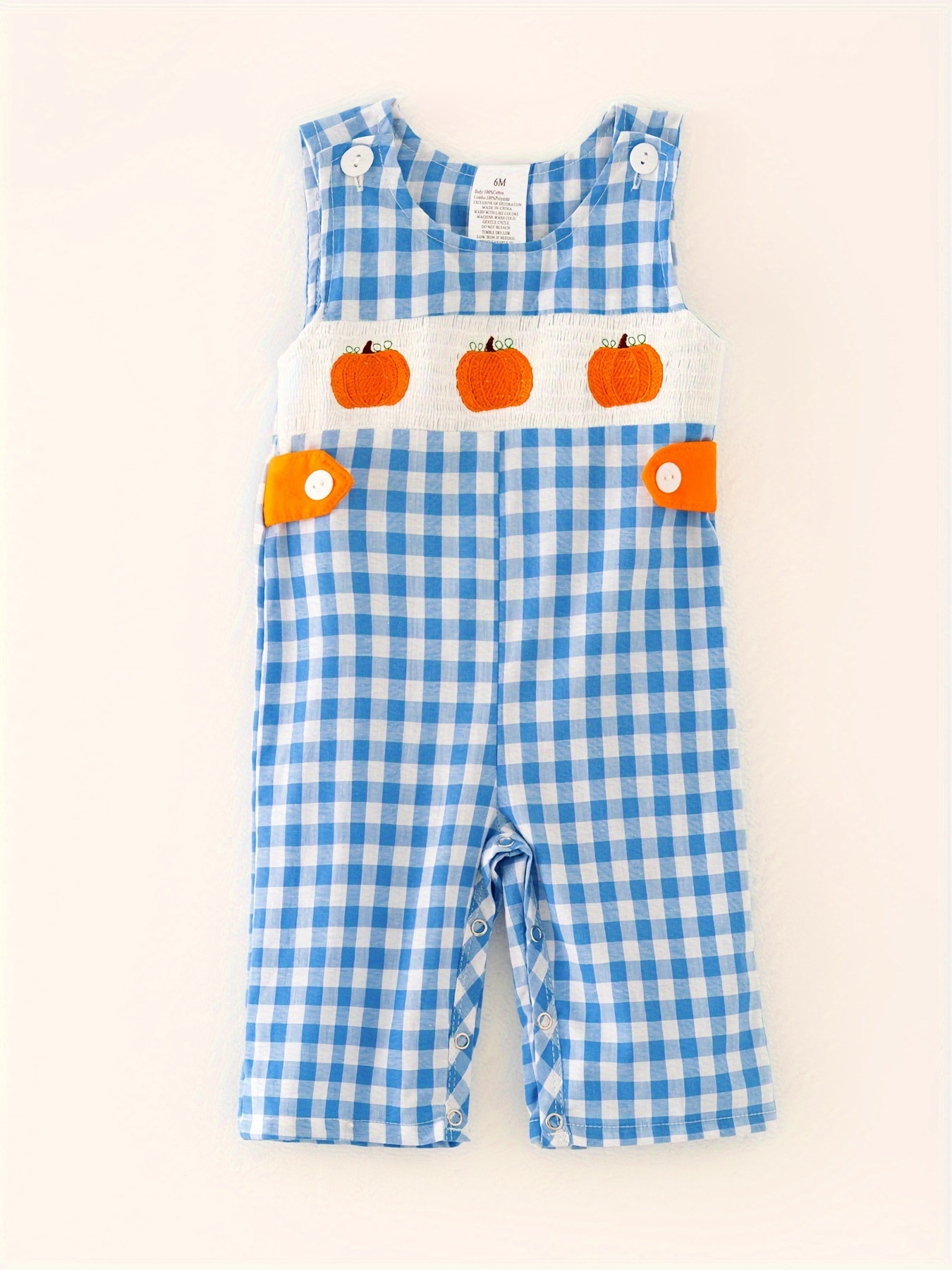Fall Baby Boy Pumpkin Embroidered Plaid Fashion Casual - Temu | Temu Affiliate Program