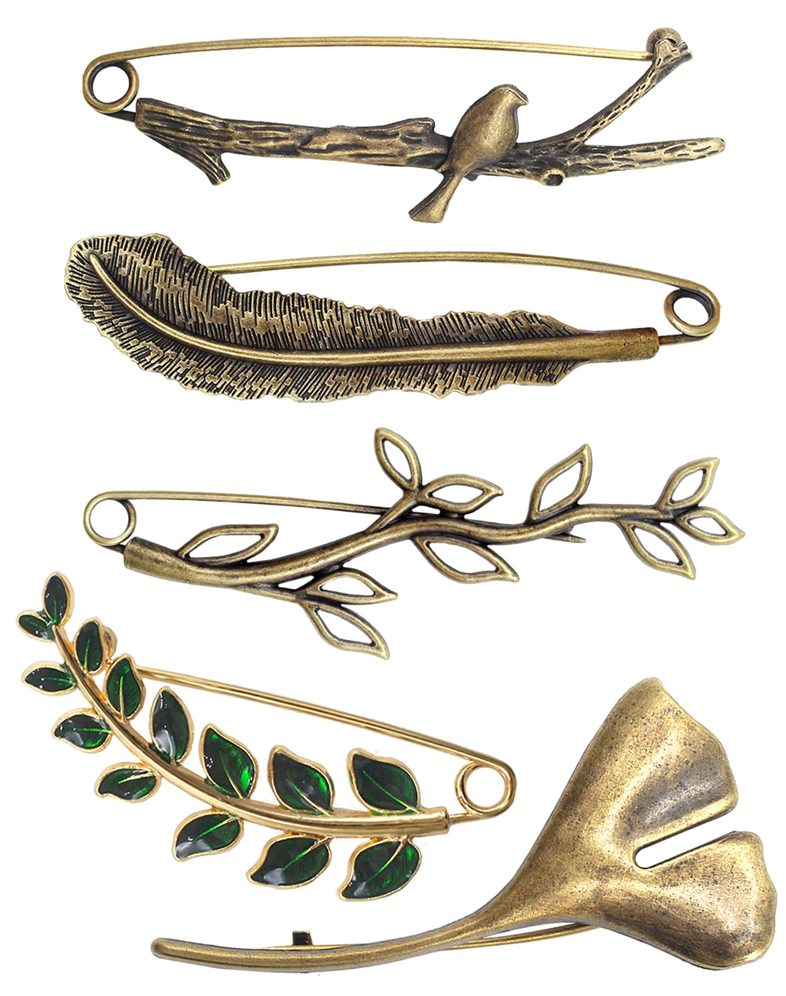 Anvin Decorative Pins 5 Pcs Safety Pins Steel Lock Pins Vintage Alloy Brooches Large Bronze Pins ... | Amazon (UK)