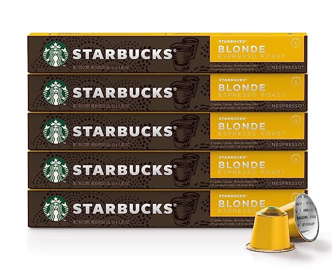 Starbucks by Nespresso, Blonde Roast Espresso (50-count single serve capsules, compatible with Ne... | Amazon (US)