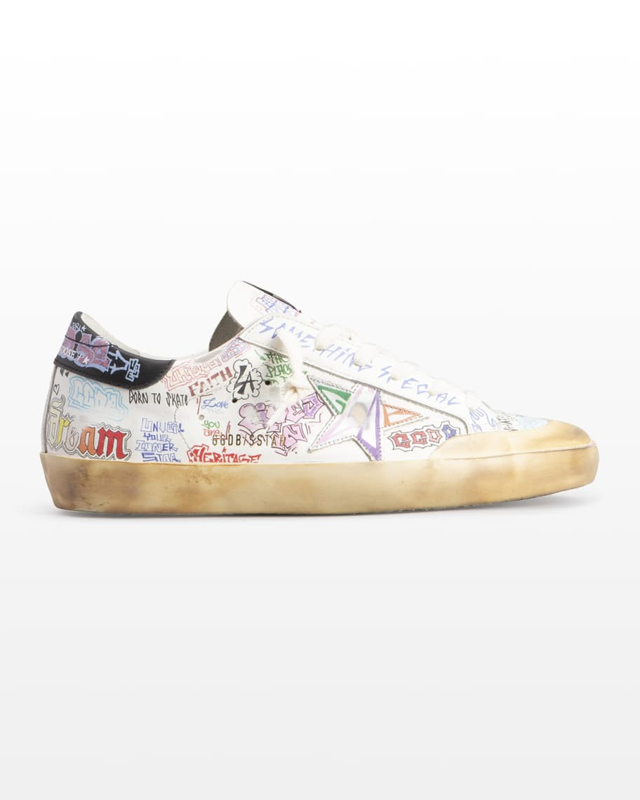 Superstar Graffiti Leather Low-Top Sneakers | Neiman Marcus