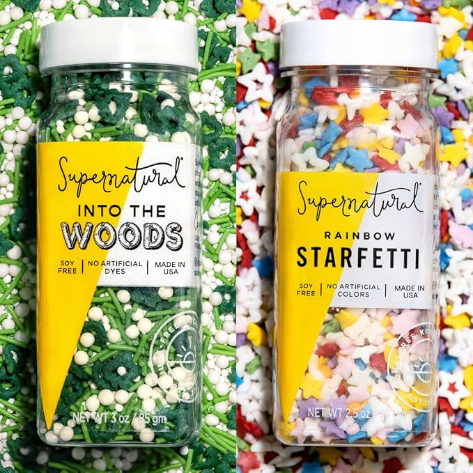 Into the Woods & Rainbow Starfetti Natural Sprinkle Set by Supernatural, Tree & Star Shapes, No A... | Amazon (US)
