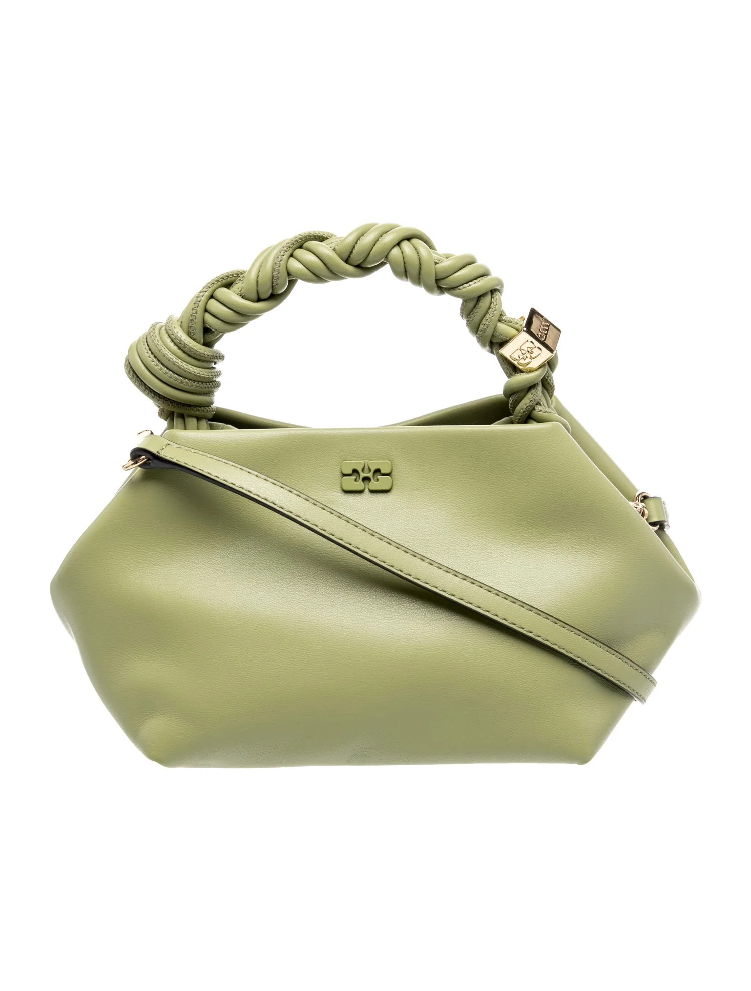 Ganni Leather Top Handle Bag - Green Handle Bags, Handbags - WZG149501 | The RealReal | The RealReal