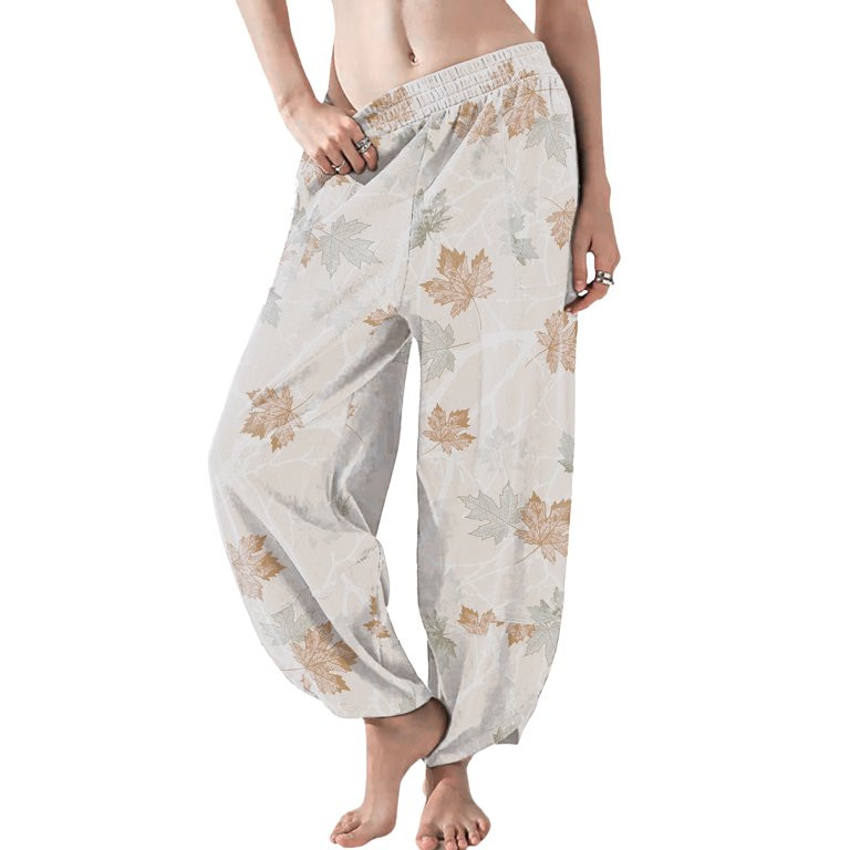 MINTREUS Ribbed Women's Loose Harem Pants Casual Elastic Waisted Palazzo Pants with Big Pocket Ba... | Walmart (US)