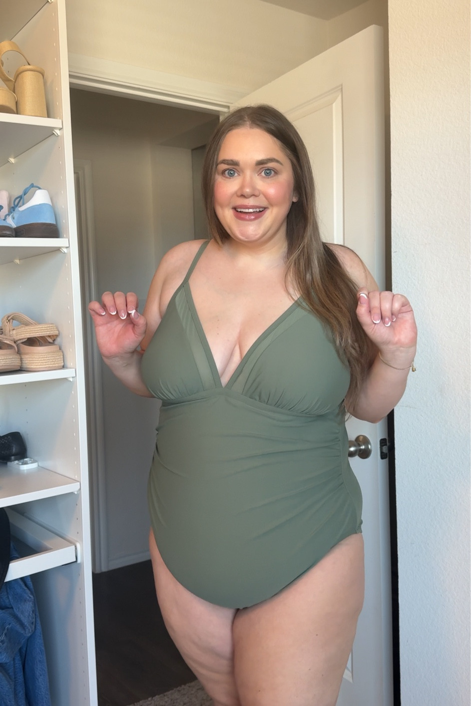 Plus size one piece swimsuit wearing 2X but could size down 

#LTKPlusSize #LTKSwim #LTKFindsUnder50