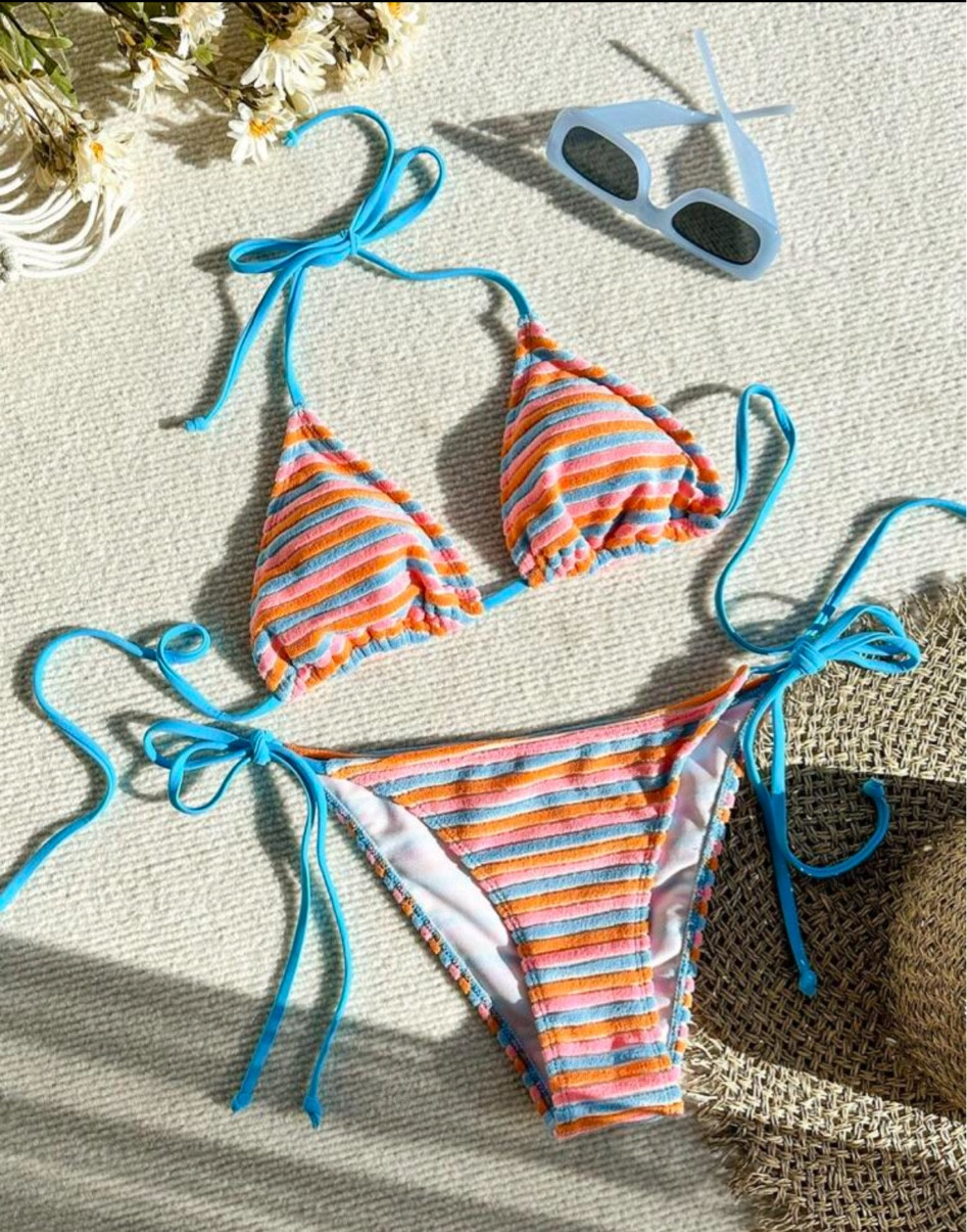 Cute towel colourful summer bikini 

#LTKtravel #LTKsummer #LTKswimwear