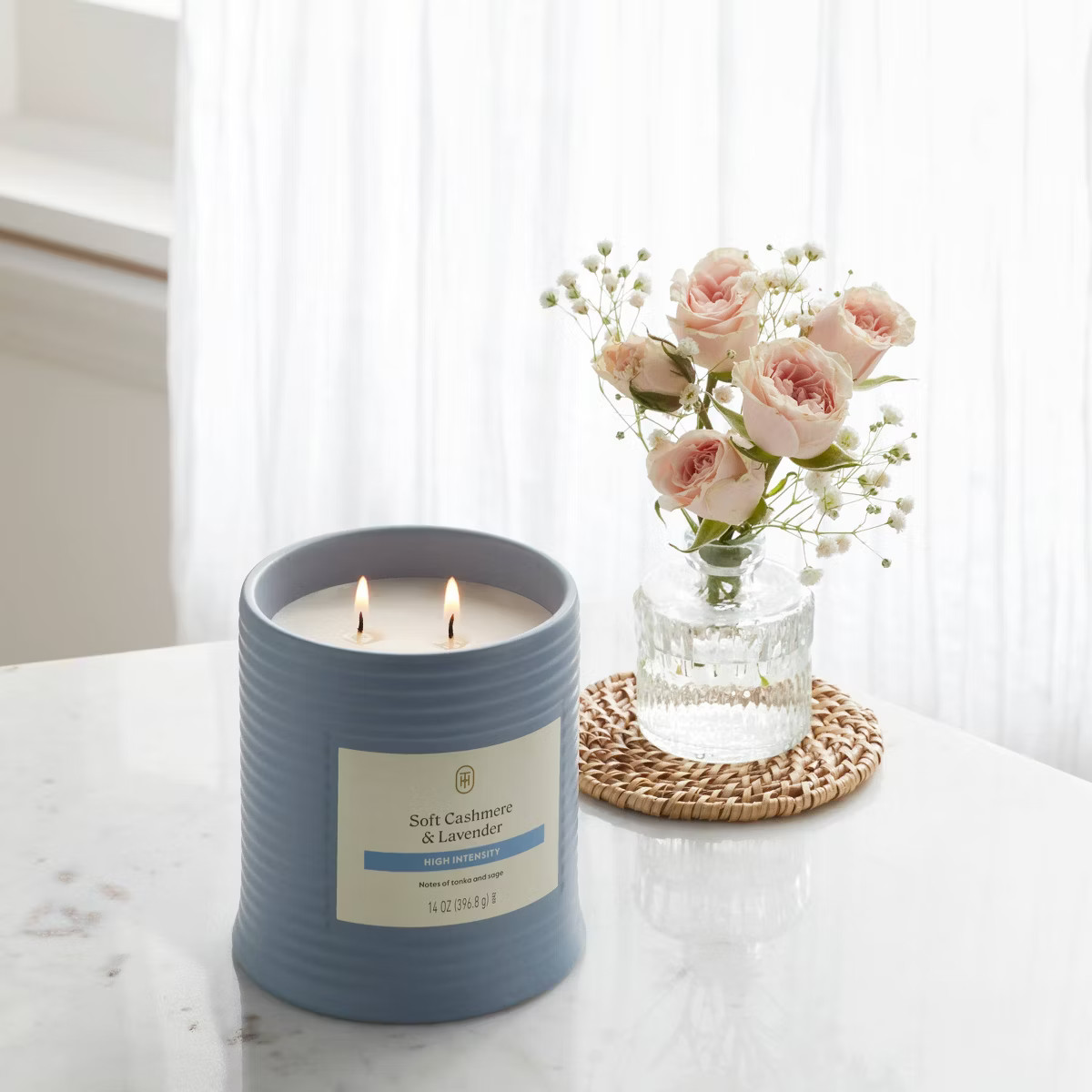 2-Wick High Intensity Ceramic Jar Candle with Lid Soft Cashmere and Lavender 14oz - Threshold™ | Target