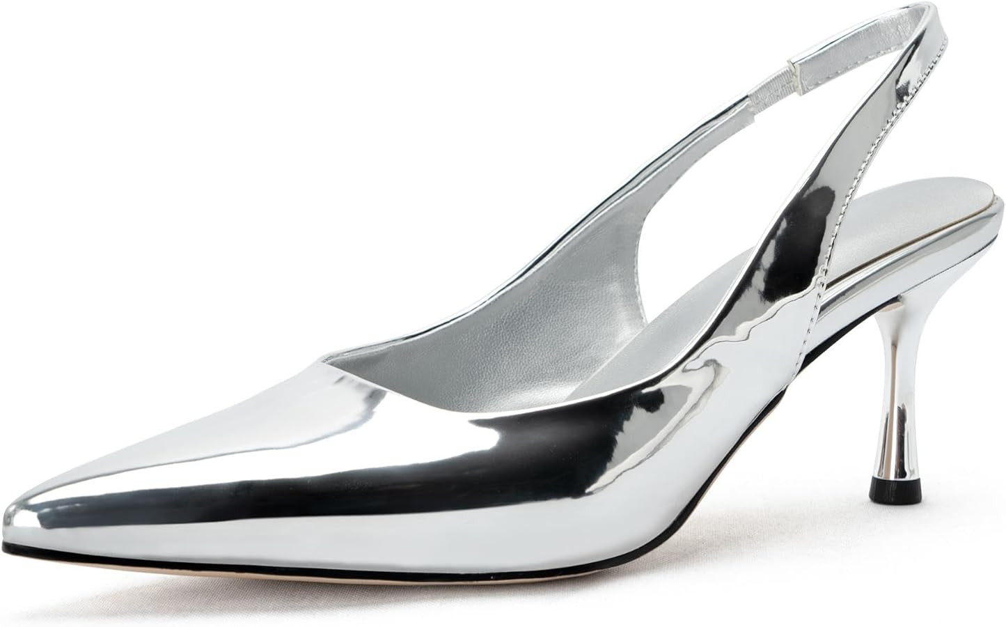 DREAMCIA Women's Pumps Slingback Heels Pointed Toe Sling Back Kitten Heels Women Metallic Slingba... | Amazon (US)