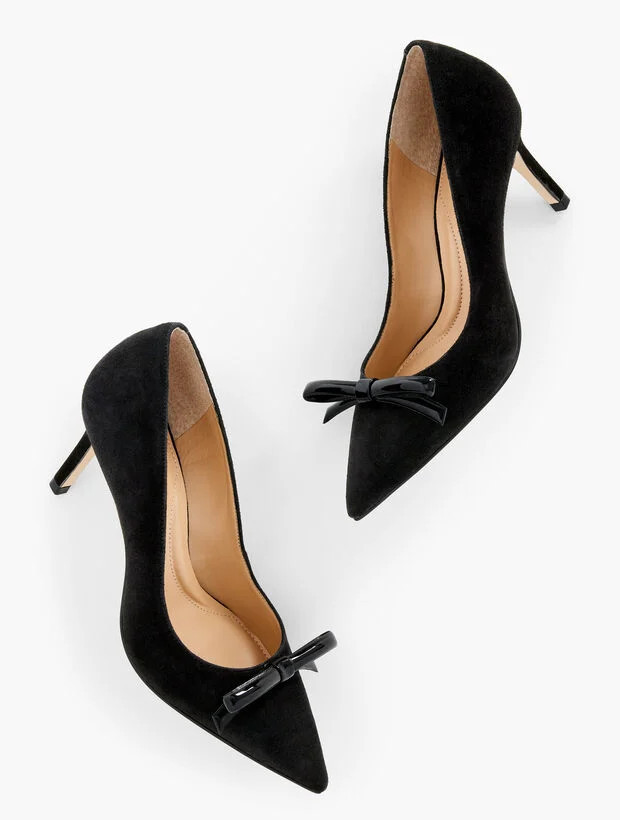 Erica Bow Pumps - Suede | Talbots