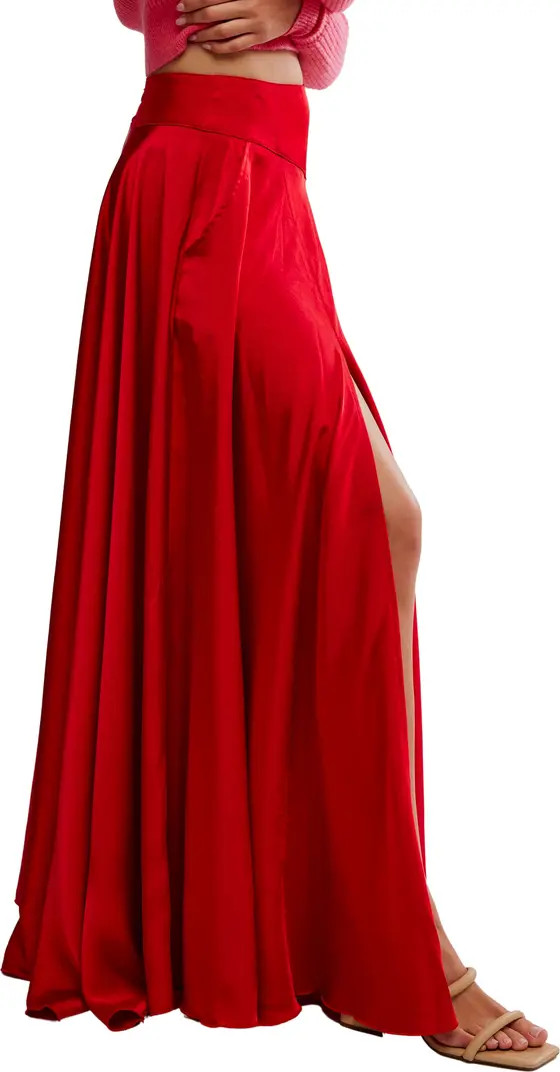 Chilco Side Slit Satin Maxi Skirt | Nordstrom