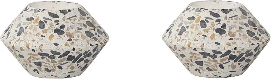 Flora Bunda 3.8 Inch Terrazzo Tea Light Holder Concrete Stoneware Candle Holder,3.8" Set of 2 | Amazon (US)