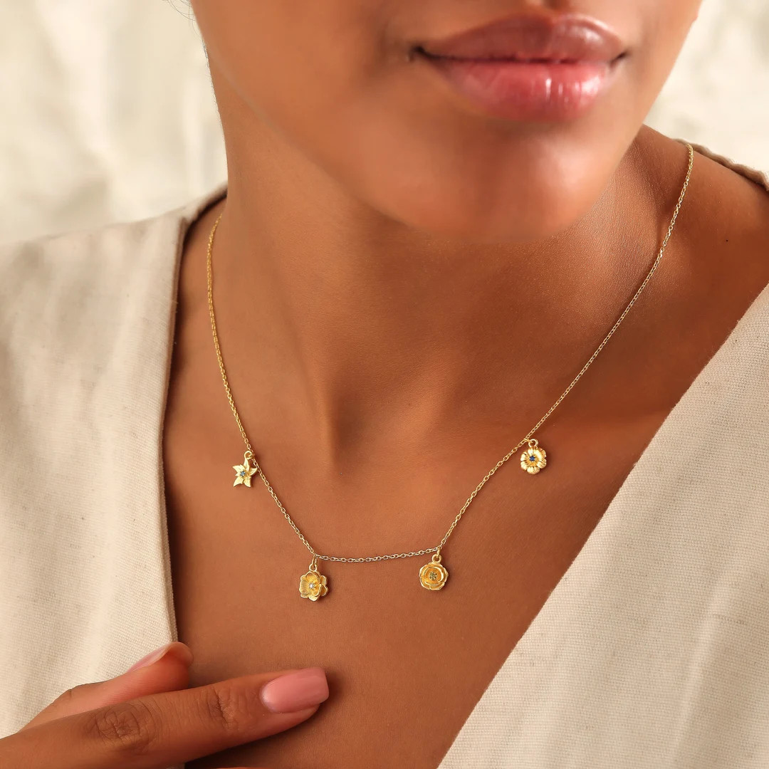 Personalized Family Birth Flower Necklace Christmas Gift for - Etsy | Etsy (US)