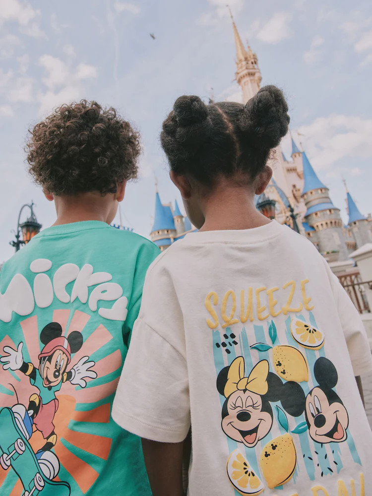 Ecru White Disney Minnie and Mickey Short Sleeve Top and Shorts Set (3mths-7yrs) | Next US