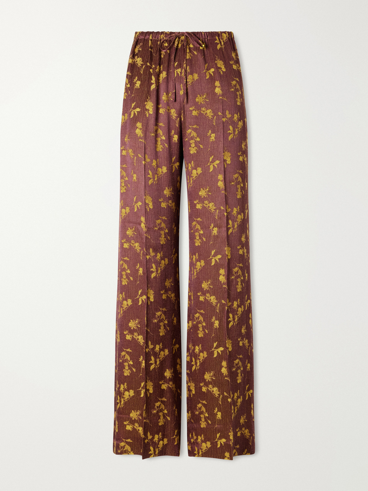 Dries Van Noten - Floral-jacquard Satin Wide-leg Pants - Purple | NET-A-PORTER (US)