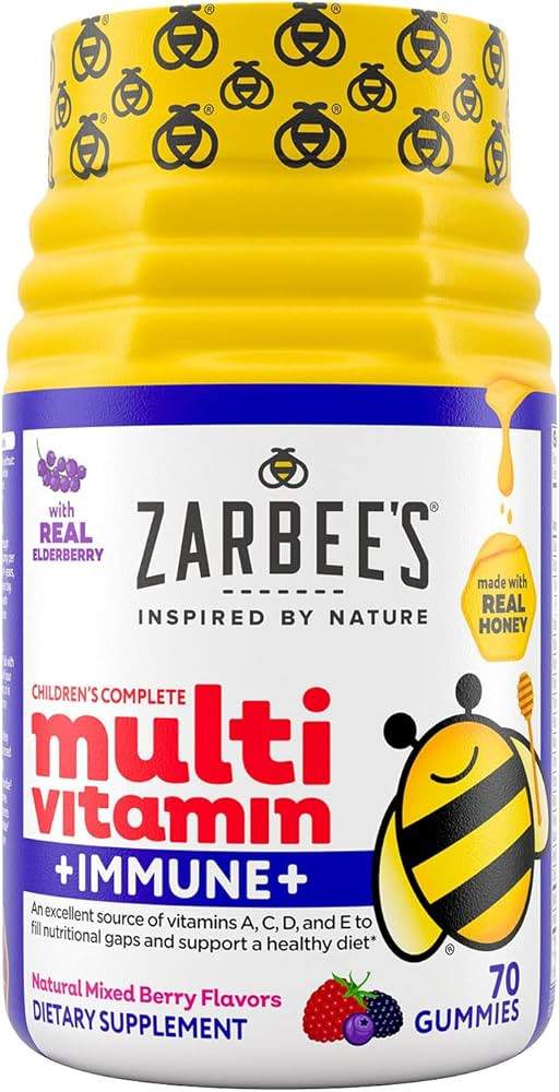 Zarbee's Complete Kids Multivitamin Gummies + Immune Support, Children Vitamins Gummy with Vitami... | Amazon (US)