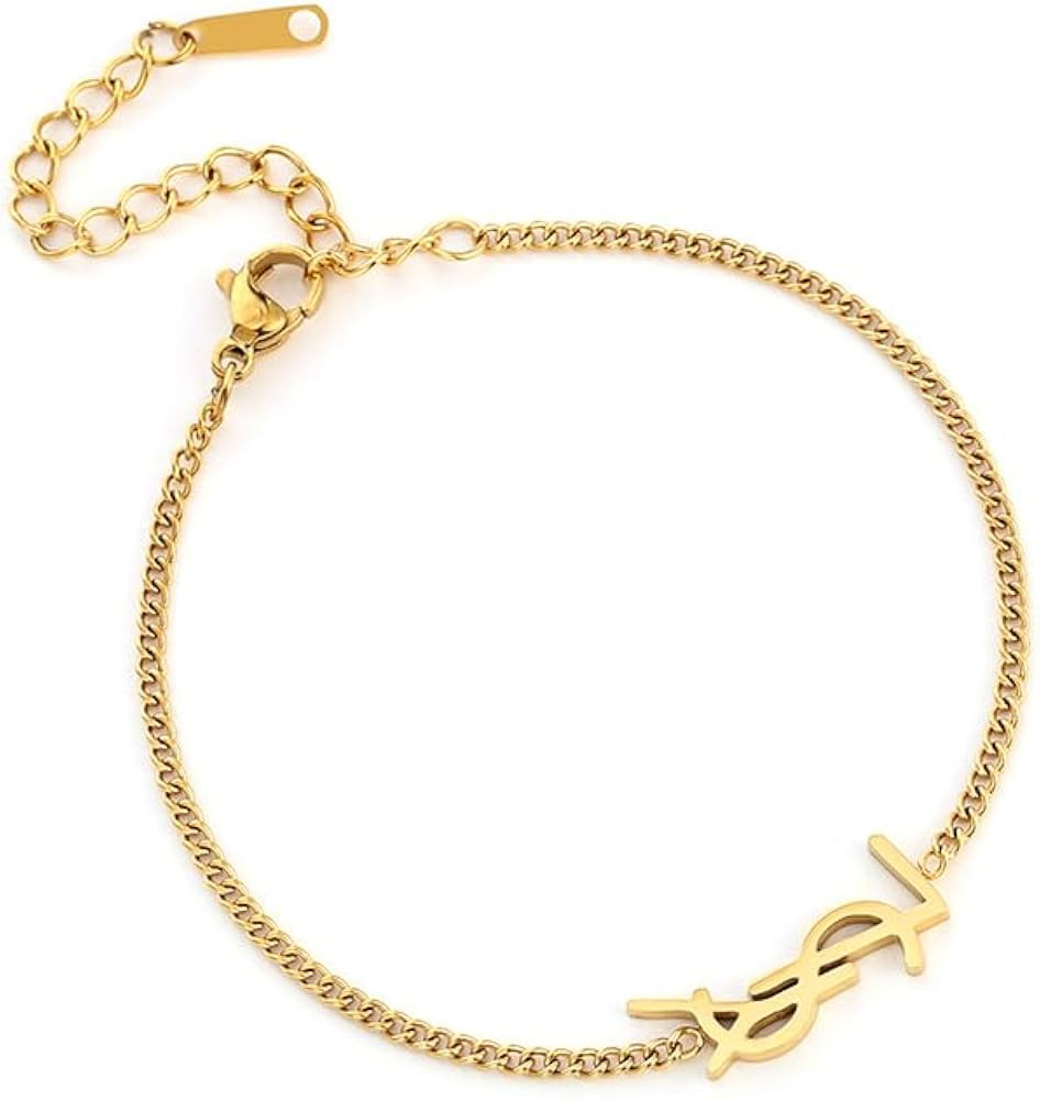 Luxury Gold bracelet for Women,18K monogram Exquisite monogram interwoven Charm Bracelet for Wome... | Amazon (US)