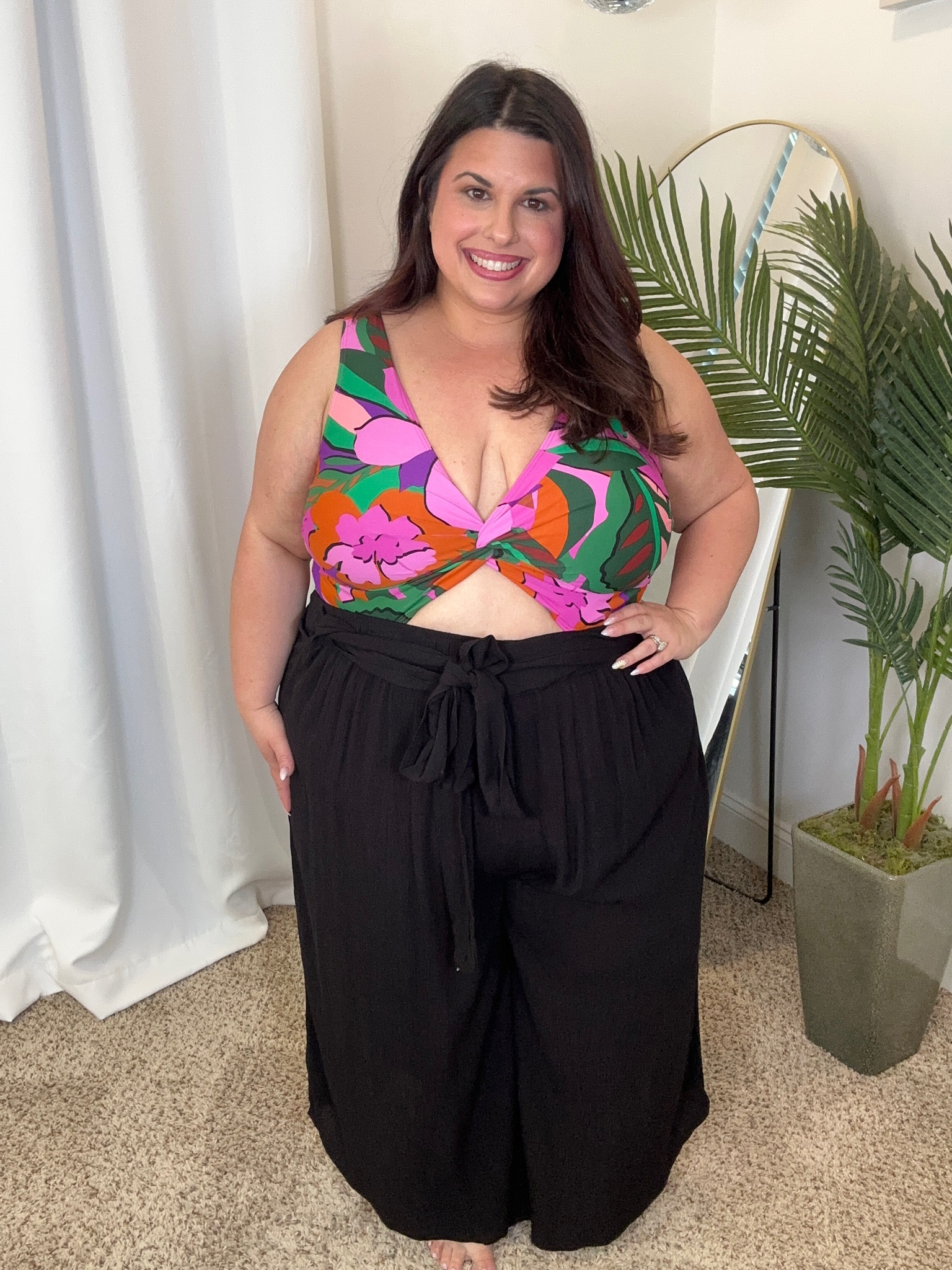 Go from beach babe to beach bar baddie in this swimwear and flowy pants combo 

#LTKplussize #LTKswim #LTKstyletip
