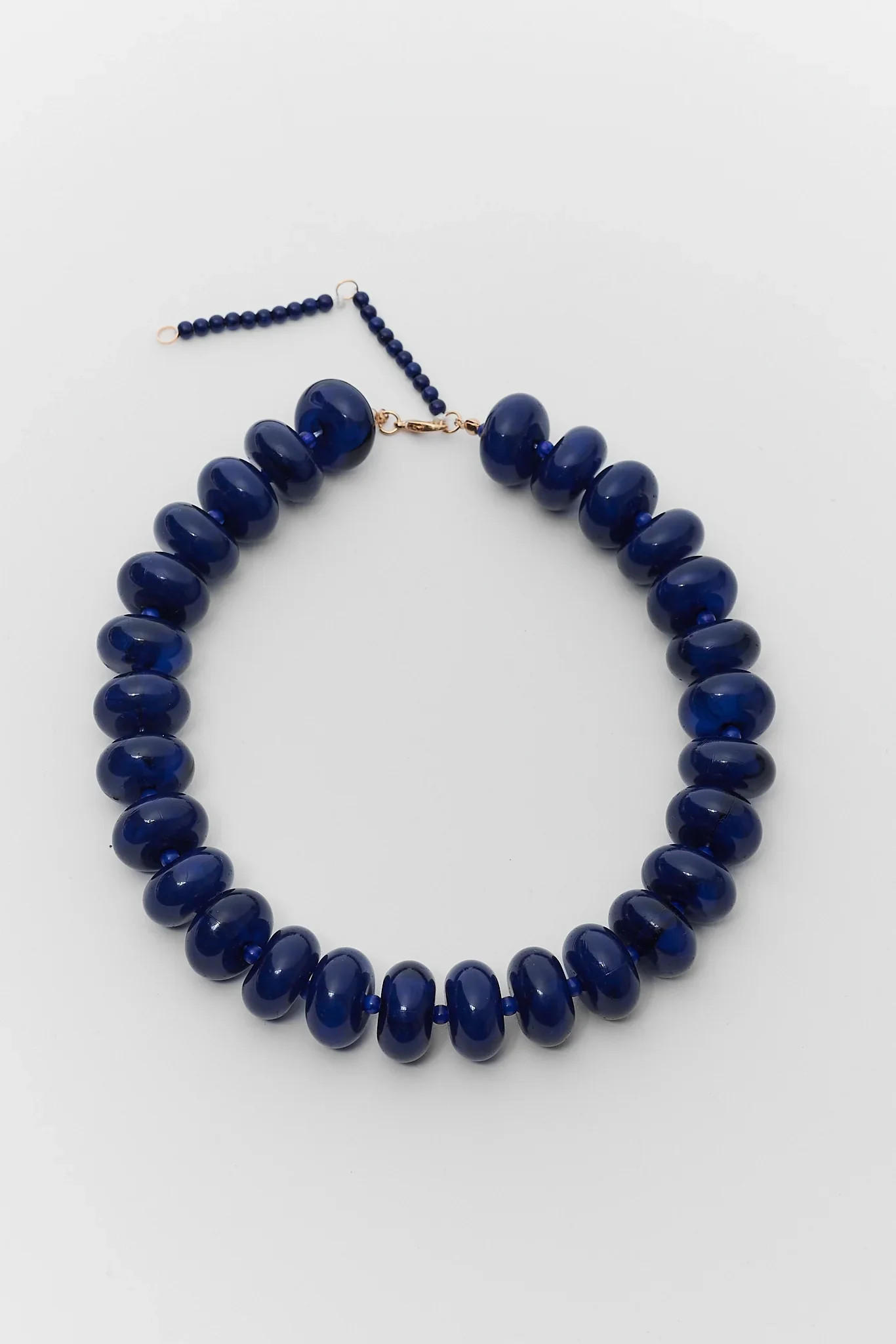 Navy Oversized Beaded Necklace | Avara