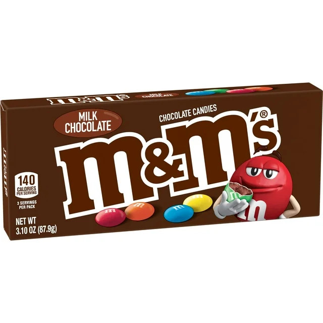 M&M'S Milk Chocolate Candy Movie Theater Box, 3.1 oz | Walmart (US)