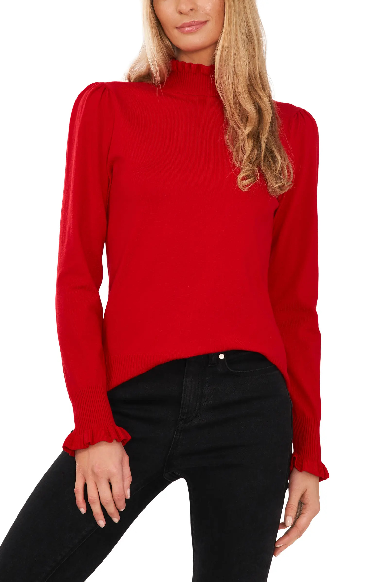 Ruffle Mock Neck Sweater | Nordstrom
