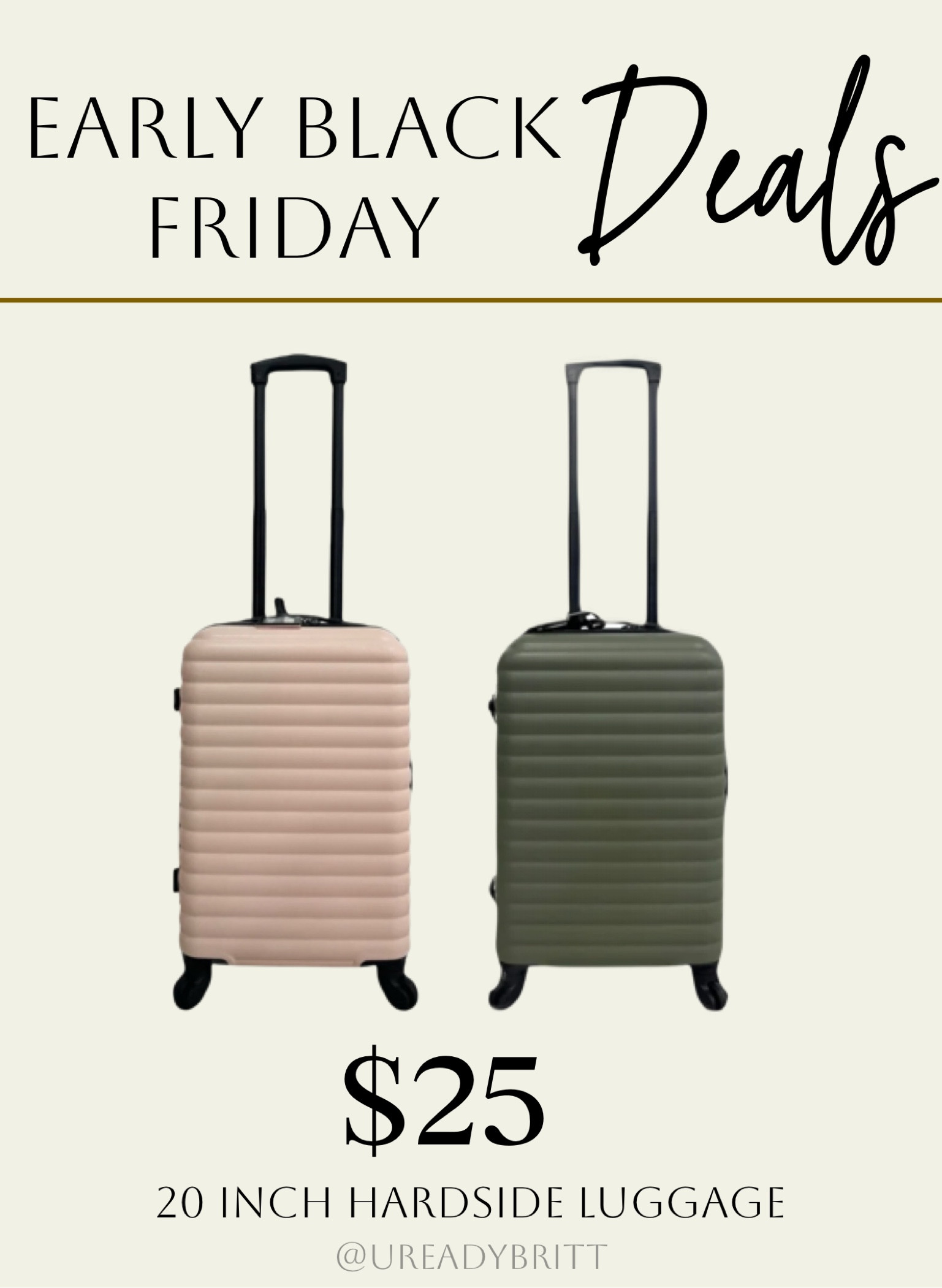 Great deal on carry-on luggage! Perfect for yourself or kids!

Gift ideas, Black Friday , luggage, travel 

#LTKFindsUnder50 #LTKCyberWeek #LTKTravel