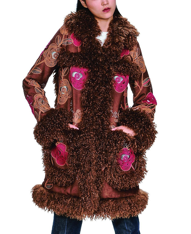 Anna Sui Poiret Faux Fur Trim Coat | Bloomingdale's (US)