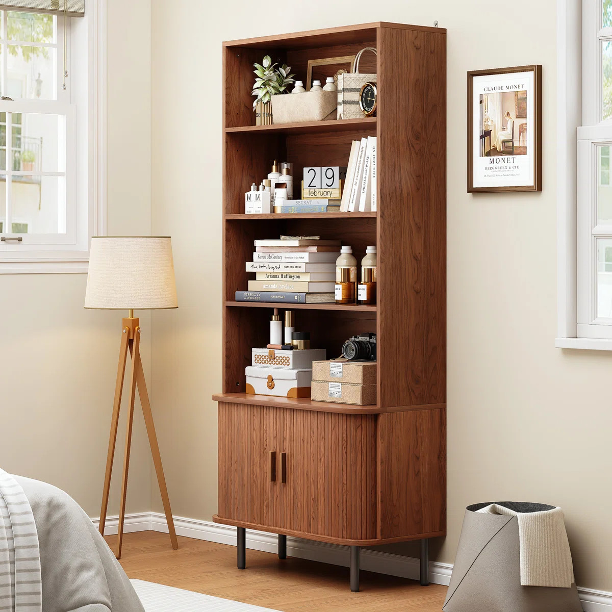 71" Tall Bookshelf With Storage Cabinet | Wayfair North America