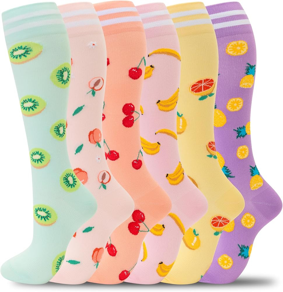 fenglaoda Compression Socks for Women Men Support Circulation 6 Pairs Socks For Nurse, Travel, Fl... | Amazon (US)