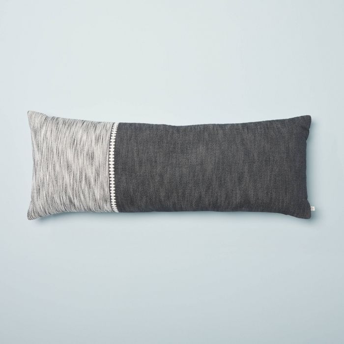 16" x 42" Diamond Stripe Color Block Lumbar Bed Pillow - Hearth & Hand™ with Magnolia | Target