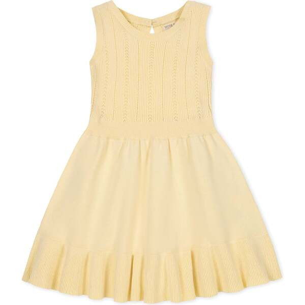 Organic Flounce Hem Tank Sweater Dress, Pale Yellow | Maisonette