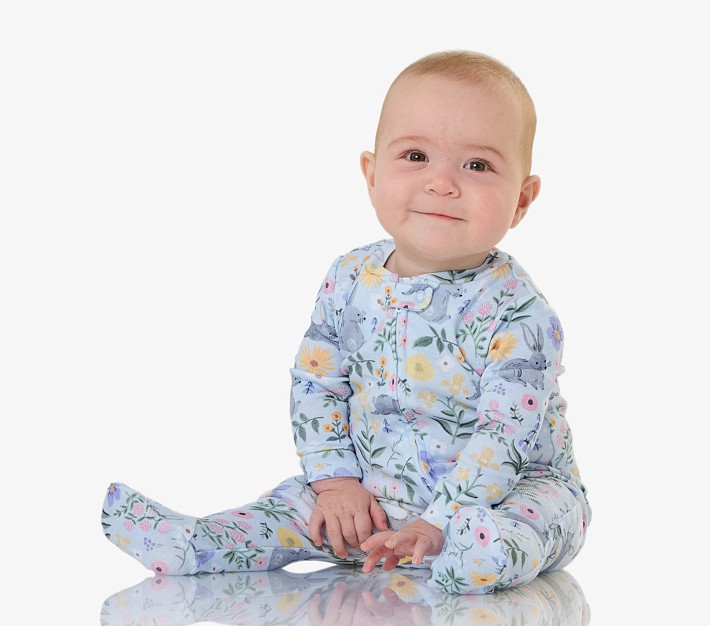 Rifle Paper Co.  Bunny Floral Organic Cotton Baby Pajama | Pottery Barn Kids