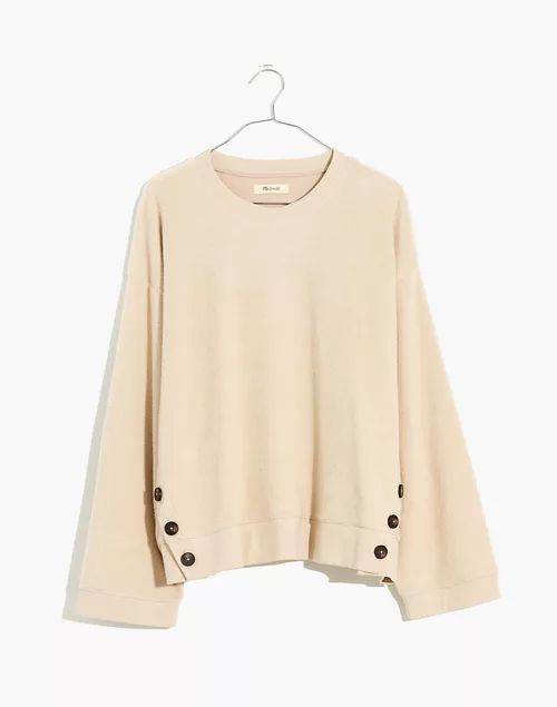 (Re)sourced Brushed Side-Button Relaxed Sweatshirt | Madewell