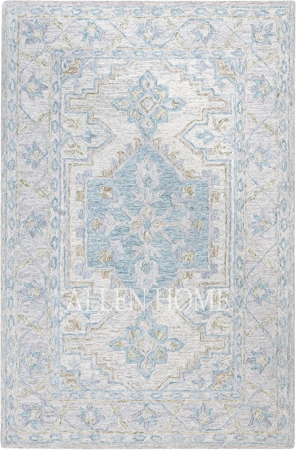 Allen Home Hand Crafted Wool Rugs - Area Carpets Suitable - Living Room, Bedroom, Dining Room - Traditional Rugs - Natural Latex Backing with 100% Cotton - 5’ x 8’ - Brooks | Amazon (US)